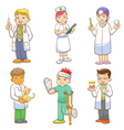 doctor and medical person cartoon set vector image