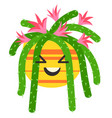 green houseplant with happy face on pot cute vector image vector image