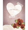 romantic vintage with a paper heart vector image vector image