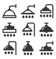 shower icon set on white background vector image vector image
