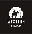 simple cowboy silhouette logo design vector image vector image