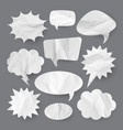 crumpled paper comic speech bubbles hand drawn vector image