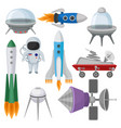 flat set of icons related to space theme vector image