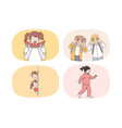 set of happy children play with friends vector image