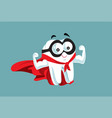 strong superhero molar tooth cartoon mascot vector image vector image