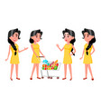 teen girl poses set activity beautiful vector image vector image