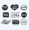 handmade crafts workshop made with love icons vector image