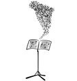 lectern with flying musical notes vector image