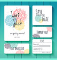 wedding invitation card set thank you save vector image
