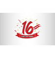 anniversary celebration background with 16th vector image
