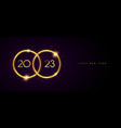happy new year 2023 gold 3d glitter ring banner vector image vector image