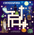 holiday crossword grid halloween witch and ghosts vector image vector image