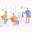 leadership concept team of employees at business vector image