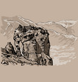 monastery on the mountain of meteora greece vector image