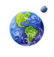 moon and earth planets solar system isolated vector image