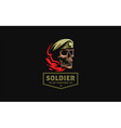skull in a military beret vector image vector image