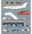 airport set with baggage cart vector image vector image