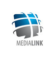 abstract media link logo concept design symbol vector image vector image