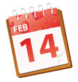calendar february red vector image vector image
