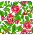 camellia branches pattern vector image