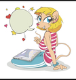 mouse girl vector image
