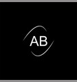 a b letter logo creative design on black color vector image