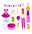 cute elements for little princess party vector image