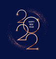happy new 2022 year elegant gold text with light vector image
