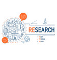 research icons collection design vector image