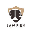 shield justice logo template creative law firm vector image