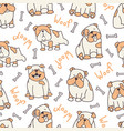 vertical bulldog pattern vector image vector image