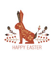 happy easter festive square easter card vector image