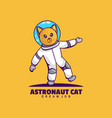 logo astronaut cat simple mascot style vector image vector image