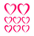 set of texture hearts vector image vector image