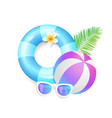 summer season exotic icons set vector image