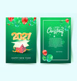 2021 happy new year invitation card merry vector image vector image