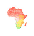 map africa with red orange yellow blue green vector image vector image