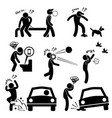 unlucky man bad luck people karma stick figure vector image vector image