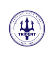 vintage retro trident neptune god poseidon triton vector image