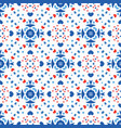 blue red pattern flower boho background vector image
