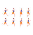 running woman sequence sprite animation run women vector image vector image