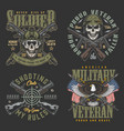 soldiers military set colorful label vector image