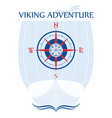 warship of the vikings drakkar in a circle vector image