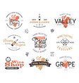 wine logos labels set winery shop vector image vector image
