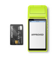 3d nfc payment machine with approved status vector image