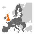 brexit theme map - european union with highlighted vector image