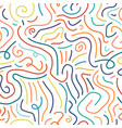 colorful memphis seamless pattern in doodle style vector image vector image