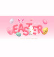 easter background with colorful eggs vector image