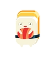 geisha funny maki sushi character vector image
