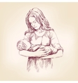 madonna mary holding baby jesus vector image